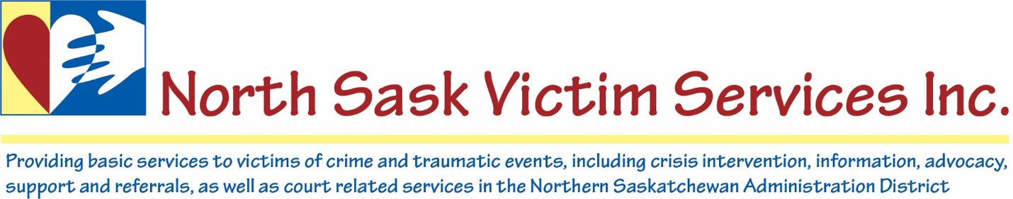 Heart and hand logo for North Sask Victim Services Inc
